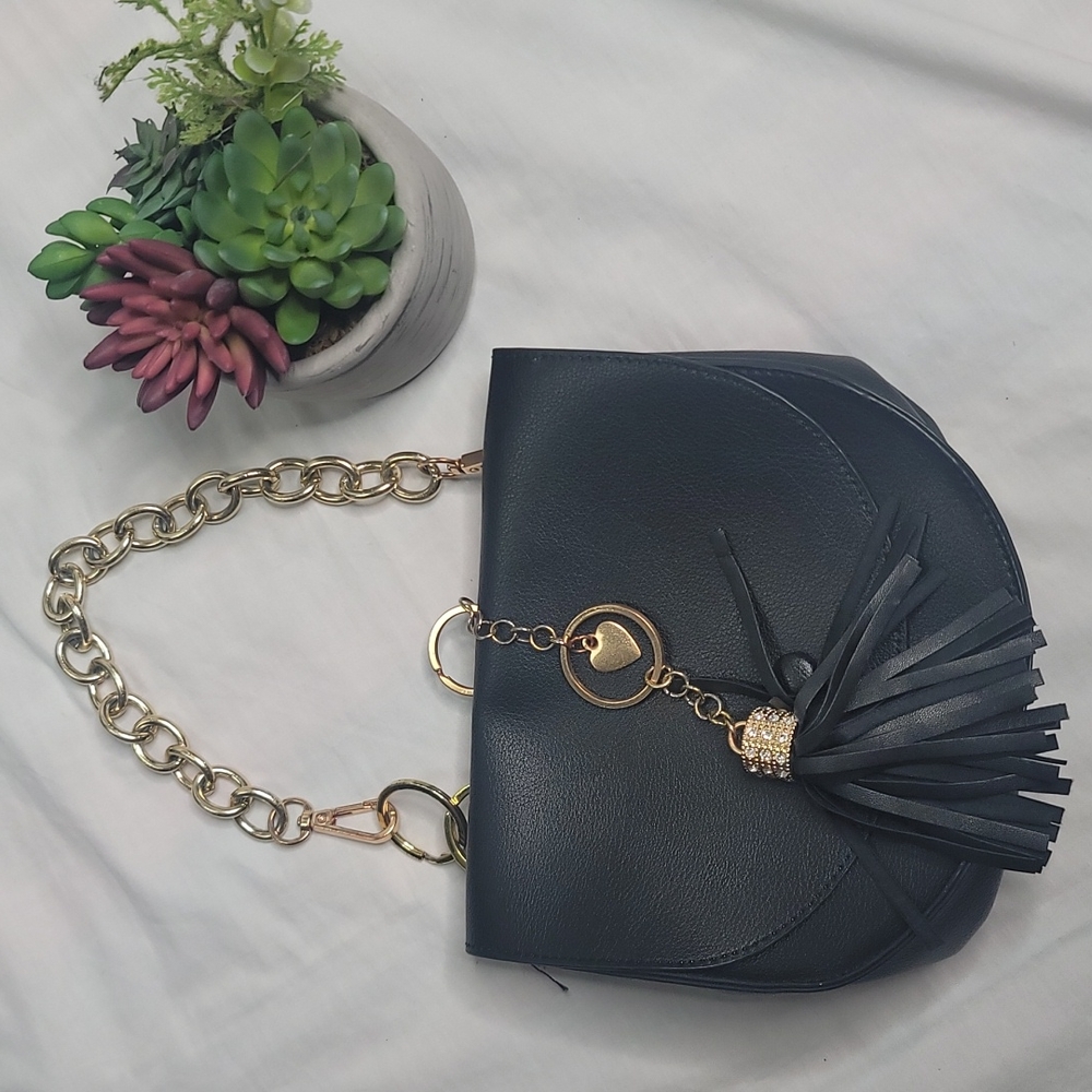 Black flap bag